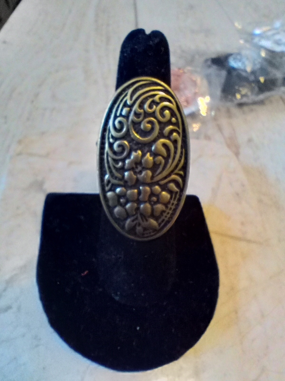 paparazzi Antique Gold Oval Filigree Floral Ring